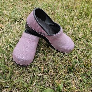 Sanita Pink and Black Mules